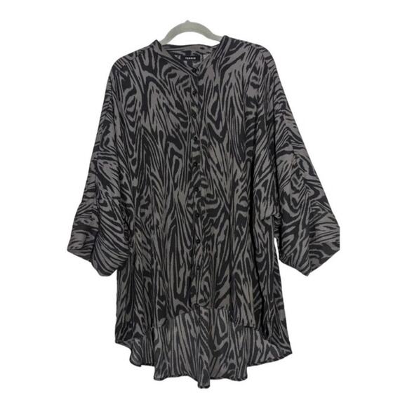 Torrid Sz 3 long line zebra print tunic top lightweight - Picture 1 of 13